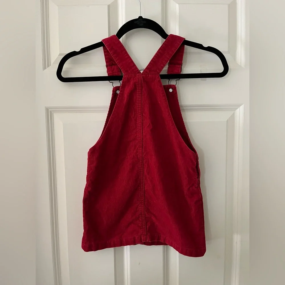Girl’s Genuine Kids by OshKosh Red Corduroy overall dress Valentines Size 5T